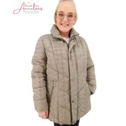 Barbara Lebek winterjas houndtooth Taupe
